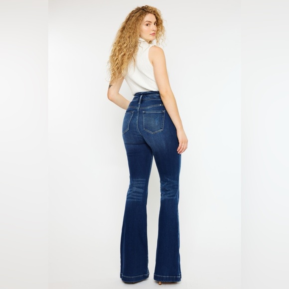 🔥SOLD OUT- Kancan Button Fly High Rise Flare Jeans - Picture 3 of 8